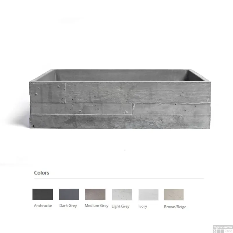 Favoriet Opzet Wastafel Urbi et Orbi In Vivo Beton 60x39x16 cm Medium Grijs
