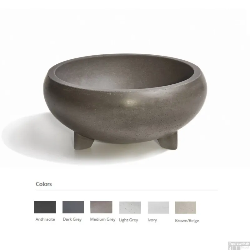 Populair Opzet Wastafel Urbi et Orbi Bulbo Beton 40x18 cm Donker Grijs