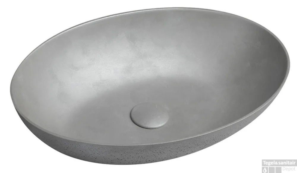 Vrijstaand Waskom Sapho Formigo 60x40 cm Zilver Fabrieksprijs