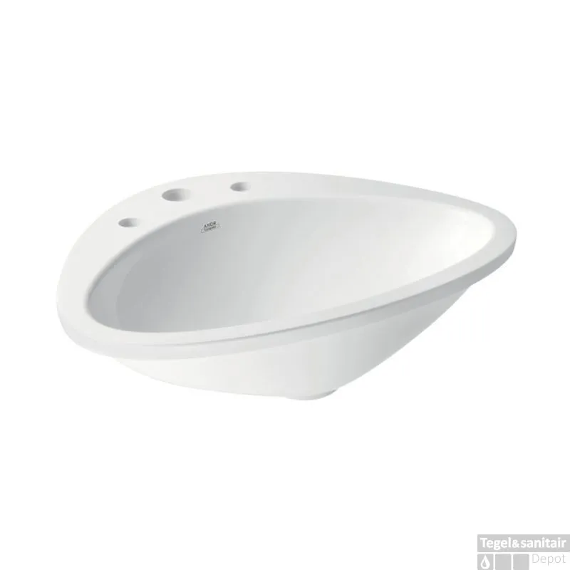 Veilige Betaling Axor Massaud Opzetwastafel 58.5x46.9 Cm. Met 3 Kraangaten Wit