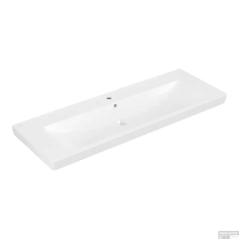 Populair Villeroy & Boch Subway 2.0 Meubelwastafel 130x47 1xkraangat M/overloop Cerami Wit