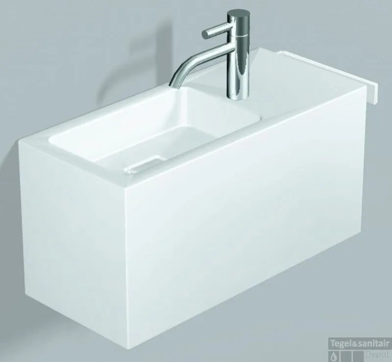 Gecertificeerd Alape Wp Serie Fontein 64,5x26,8x30 Cm. Bak Links Met Kraangat Wit
