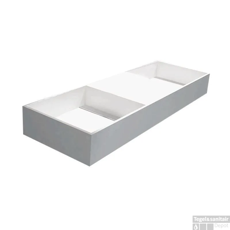 Wastafel Best Design Dubbel-120 Just Solid 120x40x15 cm Mat Wit Hoge Kwaliteit