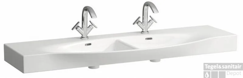 Laufen Palace Dubbele Meubelwastafel 150x51cm.2x Kr.gat M/overl. Wit Nu Kopen
