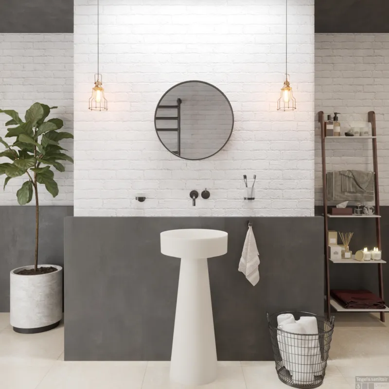 Koop Online Waskom Voetstuk Ideavit Solidfloat-PE 30x30x75 cm Solid Surface Met Waskom Mat Wit