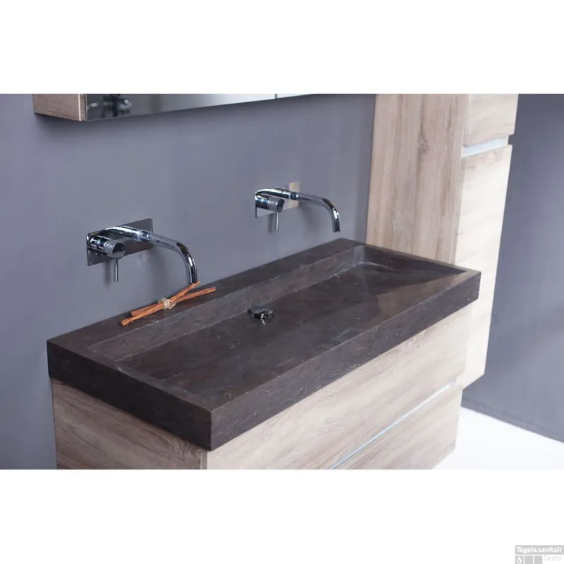 Wastafel Forzalaqua Oslo Hardsteen Gezoet Zonder Kraangat 120,5x51,5x9,5 cm Direct Verzonden