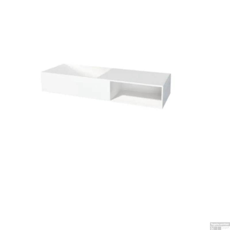 Exclusieve Aanbieding Best-Design "Gruna" Wastafel "Just-Solid" 120x42x20cm Mat Wit