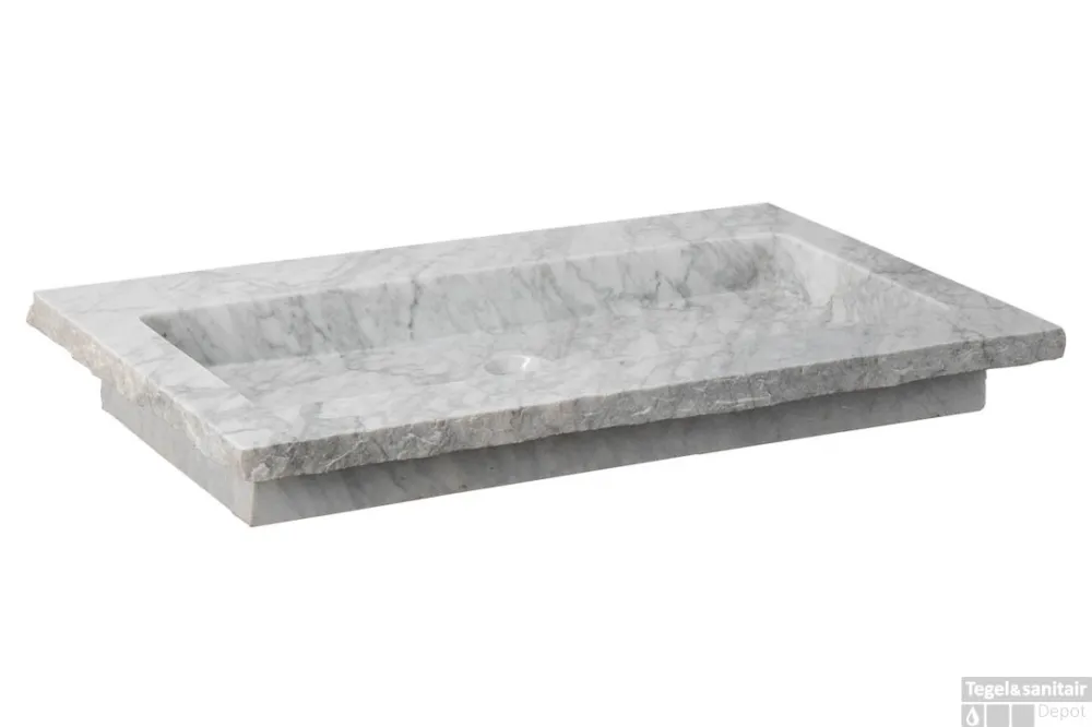 Wastafel Forzalaqua Nova Gekapt & Gepolijst 60.5x51.5x9.5 cm Carrara Zonder Kraangat Laatste Kans