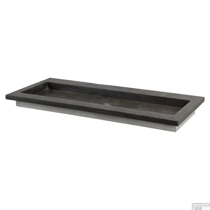 Wastafel Forzalaqua Helsinki Hardsteen Gezoet Met Kraangat 120,5x51,5x9,5 cm Finale Uitverkoop