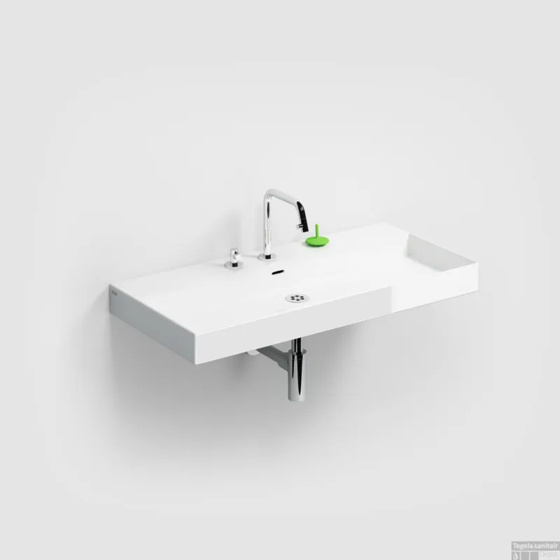 Clou New Wash Me Wastafel 90x42x8cm Met 3 Voorbewerkte Kraangaten Glanzend Wit Keramiek Must-Have