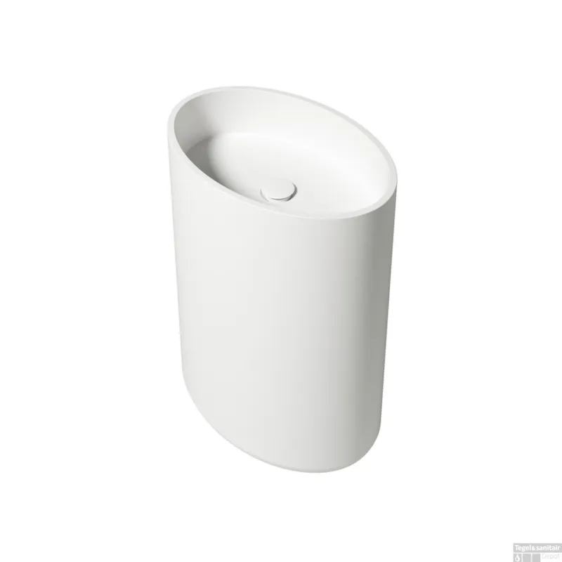 Vrijstaande Waskom Zydra Elipse 60x42 cm Glacier White Meest Verkocht