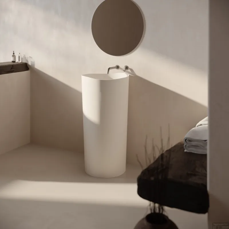 Waskom Ideavit Solidharmony 45x45x90 cm Solid Surface Op Voetstuk Mat Wit Aanbieding