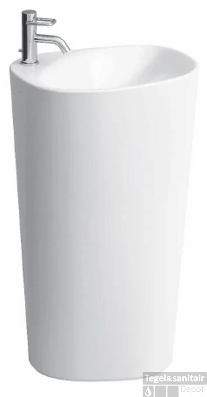 Laufen Palomba Staande Wastafel Amorf 52.5x40 Z/krgt.+afvplug.lcc Wit Merkproduct