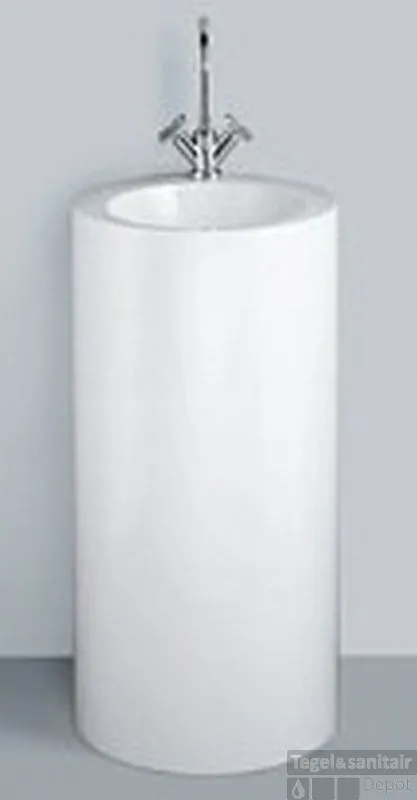 Express Levering Alape Wt Serie Wastafel 40 Cm.rond 90 Cm.hoog Staand M/afv./bev. Wit