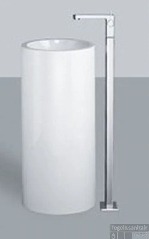 Weekendaanbieding Alape Wt Serie Wastafel 40,4 Rond 90 Cm.hoog Vrijstaand M/afv.bev Wit