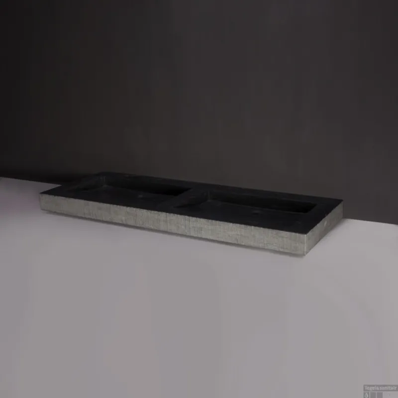 Wastafel Forzalaqua Oslo Hardsteen Gefrijnd Zonder Kraangat Antraciet 140,5x51,5x9 cm Favoriet