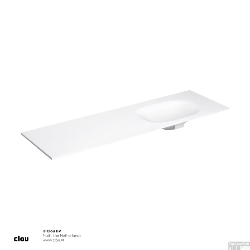 Clou Hammock Wastafelblad Enkele Waskom Rechts 160cm Compositie 19 Aluite Mat Wit Bestel Nu