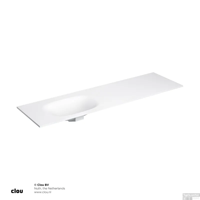Clou Hammock Wastafelblad Enkele Waskom Links 170cm Compositie 20 Aluite Mat Wit Koop Vandaag
