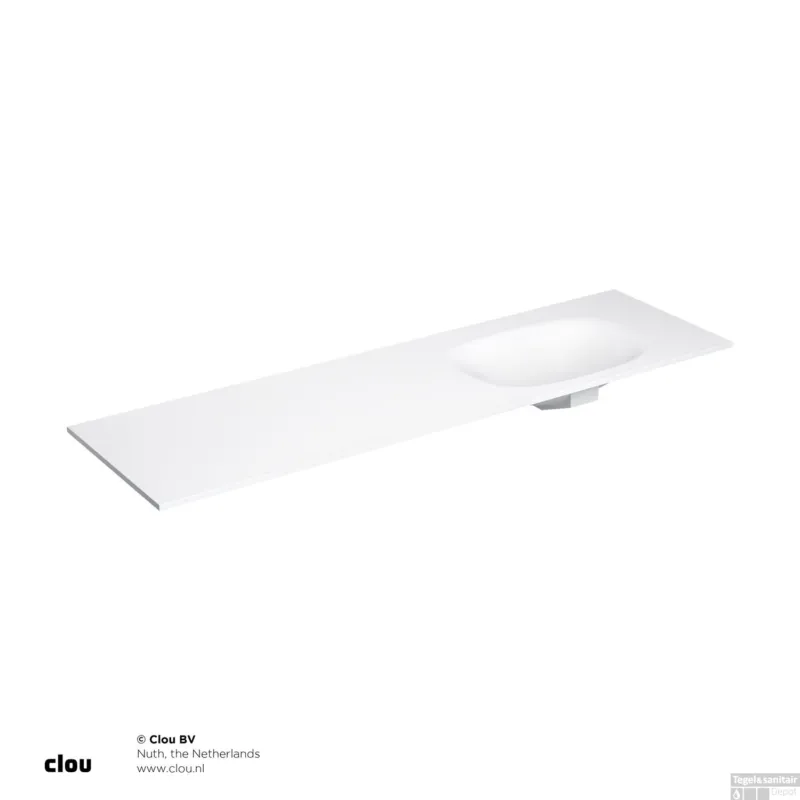 Bestel Nu Clou Hammock Wastafelblad Enkele Waskom Rechts 170cm Compositie 21 Aluite Mat Wit