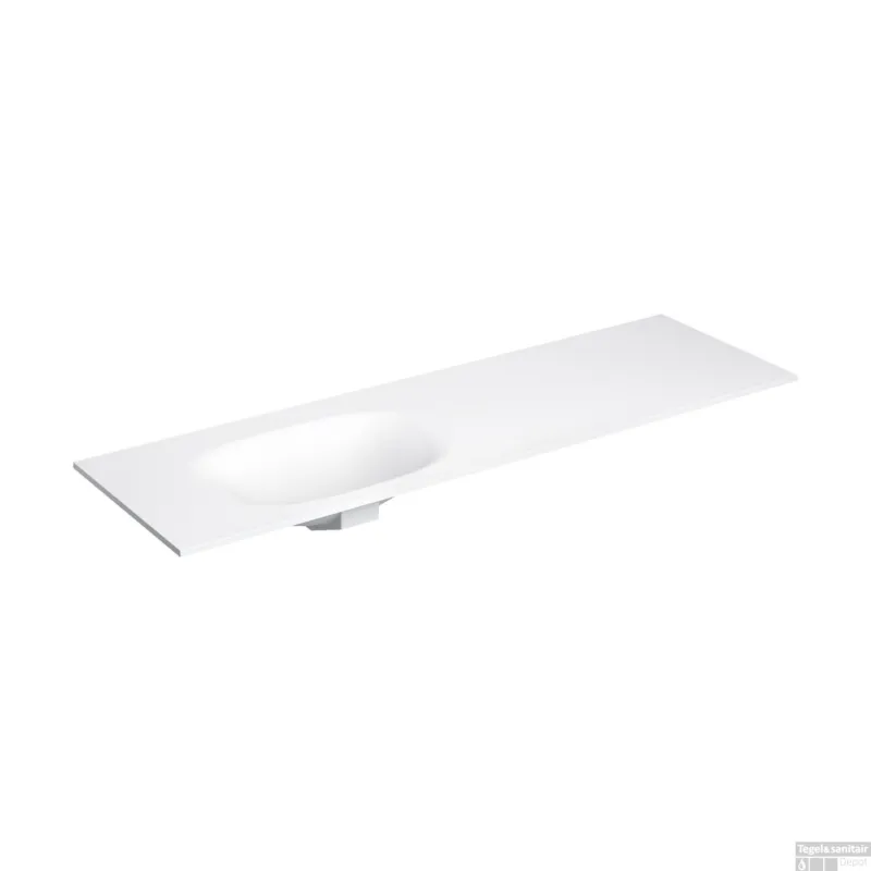 Koop Online Clou Hammock Wastafelblad Enkele Waskom Links 160cm Compositie 16 Aluite Mat Wit