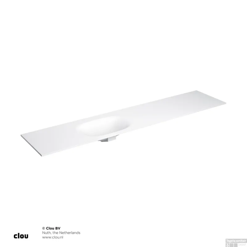 Express Levering Clou Hammock Wastafelblad Enkele Waskom Links 220cm Compositie 44 Aluite Mat Wit