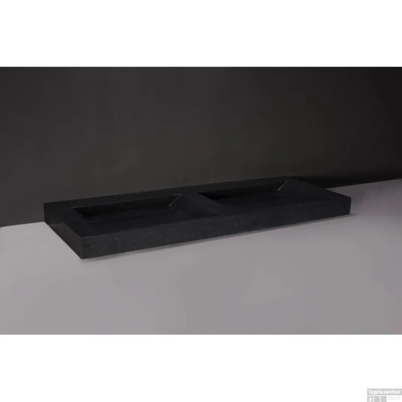 Wastafel Forzalaqua Bellezza Doppio Marmer Graniet Gezoet Zonder Kraangat 140,5x51,5x9 cm Express Levering