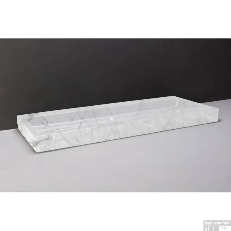 Betrouwbaar Wastafel Forzalaqua Palermo Carrara Gepolijst & Gekapt 100,5x51,5x9 cm Inclusief Kraangat