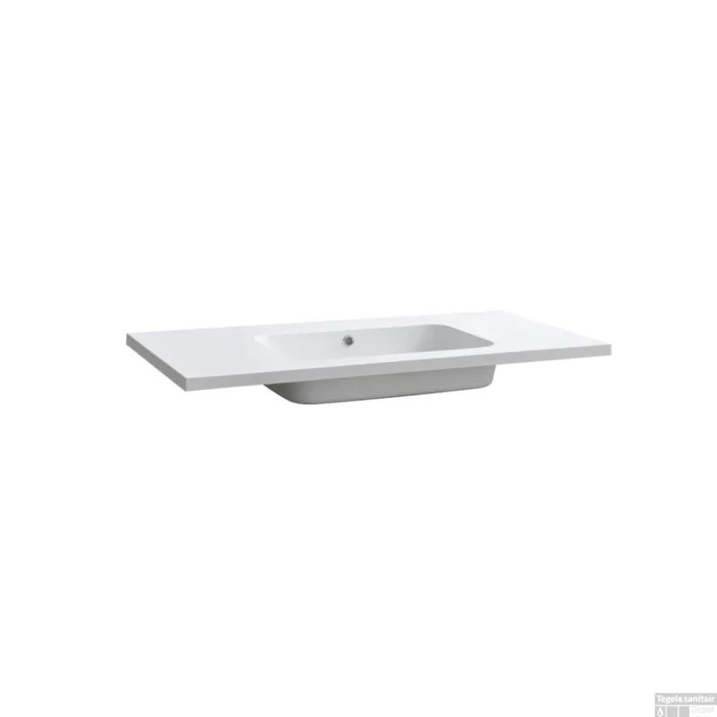 Wastafel Sanilux Classic 100x47x3 cm Mineraalmarmer Mat Wit (zonder kraangat) Betrouwbaar