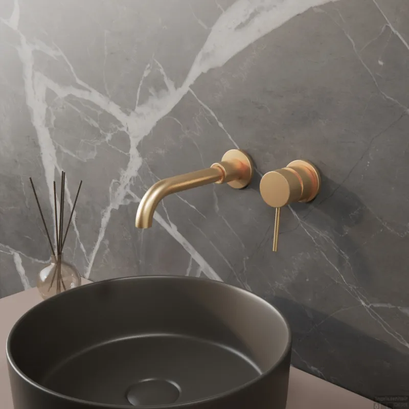 Inbouw Wastafelkraan BWS Colorato Incl. Inbouwdeel Geborsteld Goud Korting