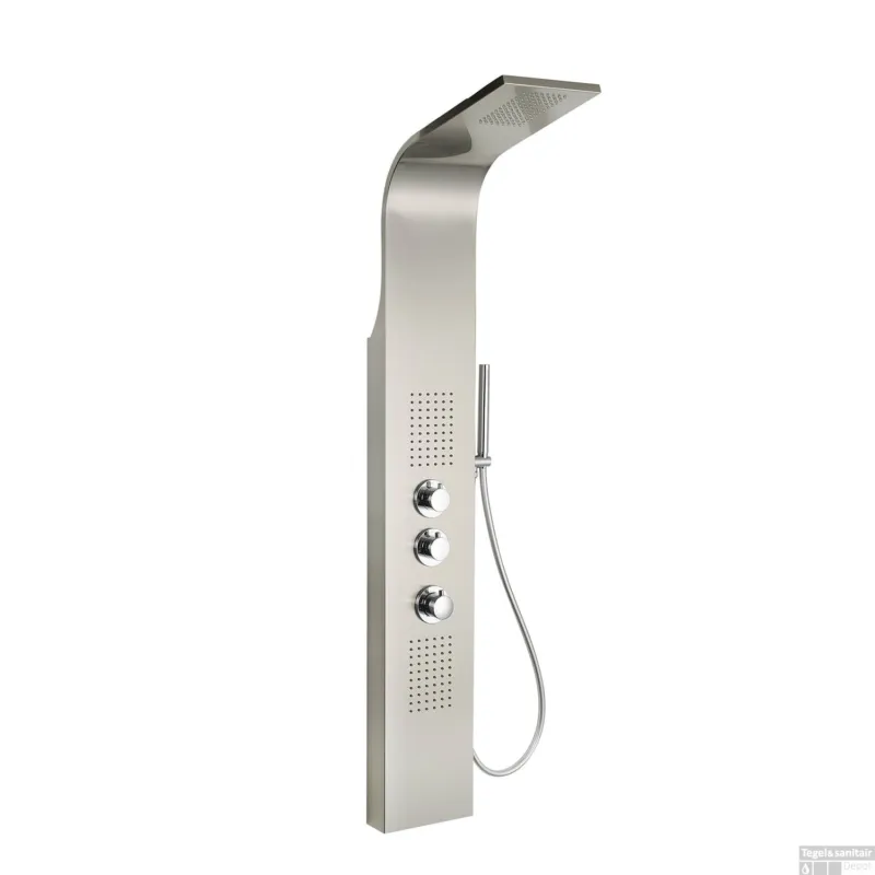 BWS Douchepaneel Ernie met Thermostatische Kraan 148x22 cm RVS Goedkoop