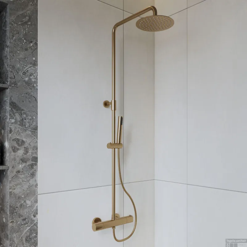 BWS Colorato Regendouche 20cm met handdouche Geborsteld Goud Merkproduct