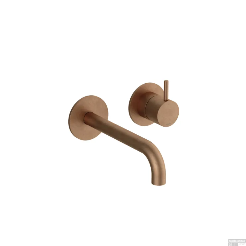 Hete Deal Inbouw Wastafelkraan Hotbath Cobber 18 cm Gebogen Uitloop 1-Hendel Verouderd Messing