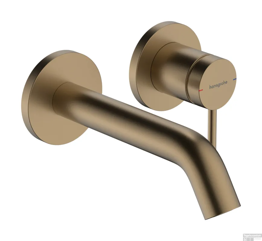 Tijdelijk Beschikbaar Hansgrohe Tecturis S ééngreeps wastafelkraan inbouw voor wandmontage, met uitloop 16,5 cm, Brushed Bronze