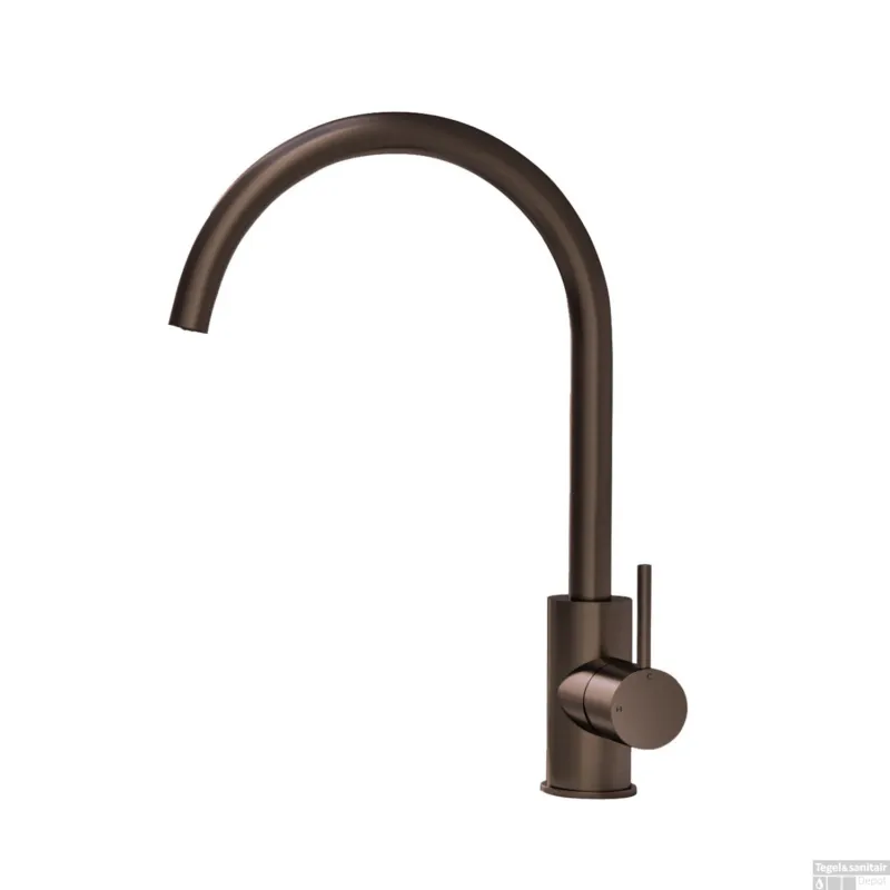 Keukenmengkraan Hotbath Cobber 1-hendel 36 cm Draaibare Uitloop Verouderd Messing Living Colours Nu Kopen