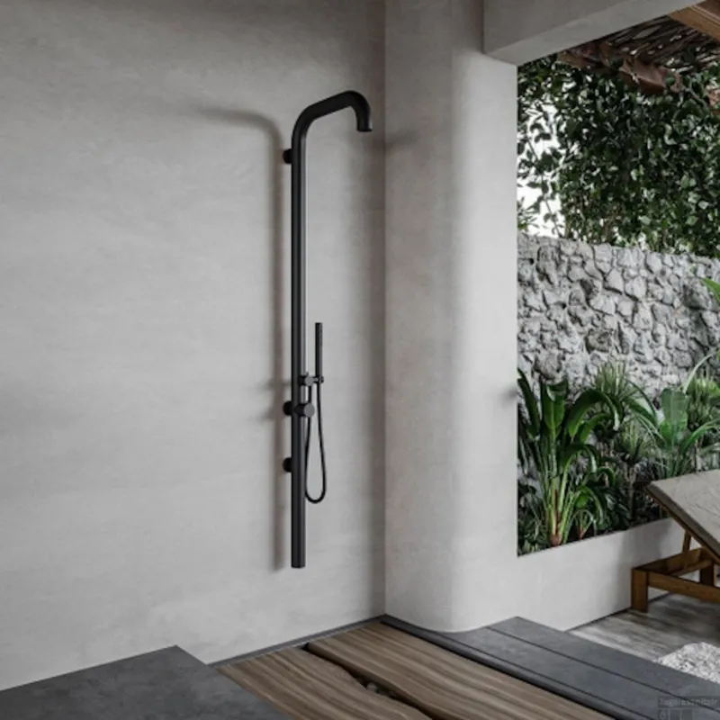 Lage Prijs Buitendouche Fortifura Outdoor Original Wandmodel Met Handdouche Mat Zwart