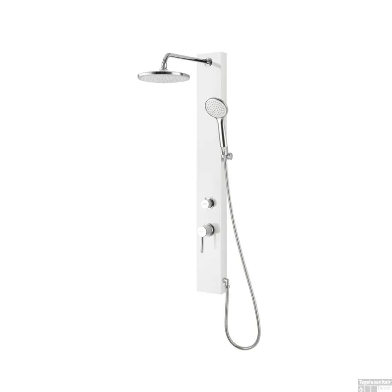 Douchepaneel Sapho Figa 105x12.5 cm met Mengkraan Wit Beperkt Aanbod