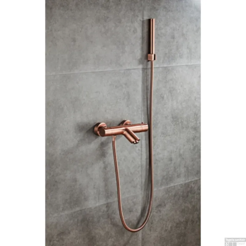 Superprijs Thermostatische Badkraan BWS Koper met Handdouche Geborsteld Koper