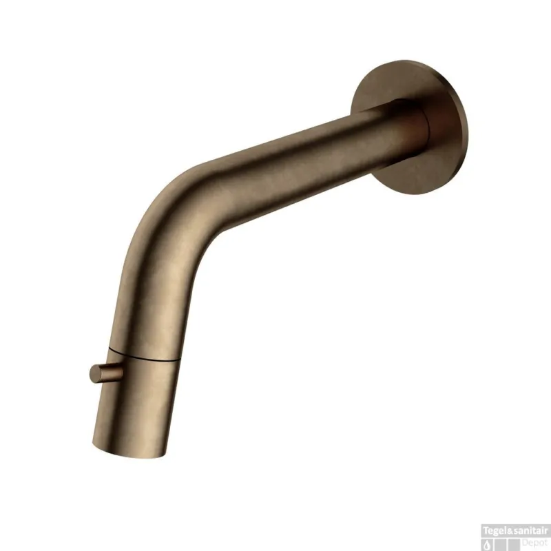 Fonteinkraan Inbouw Hotbath Cobber 1-knop gebogen 18.6 cm Inkortbaar Verouderd Messing Living Colours Direct Verzonden