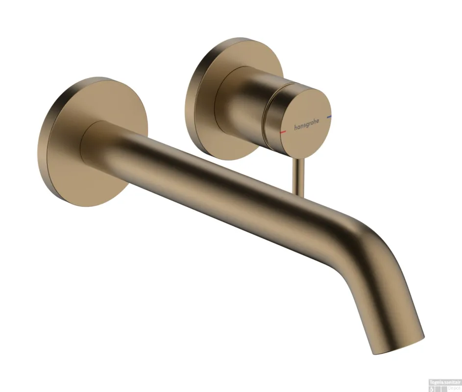 Direct Verzonden Hansgrohe Tecturis S ééngreeps wastafelkraan inbouw voor wandmontage, met uitloop 22,5 cm, Brushed Bronze