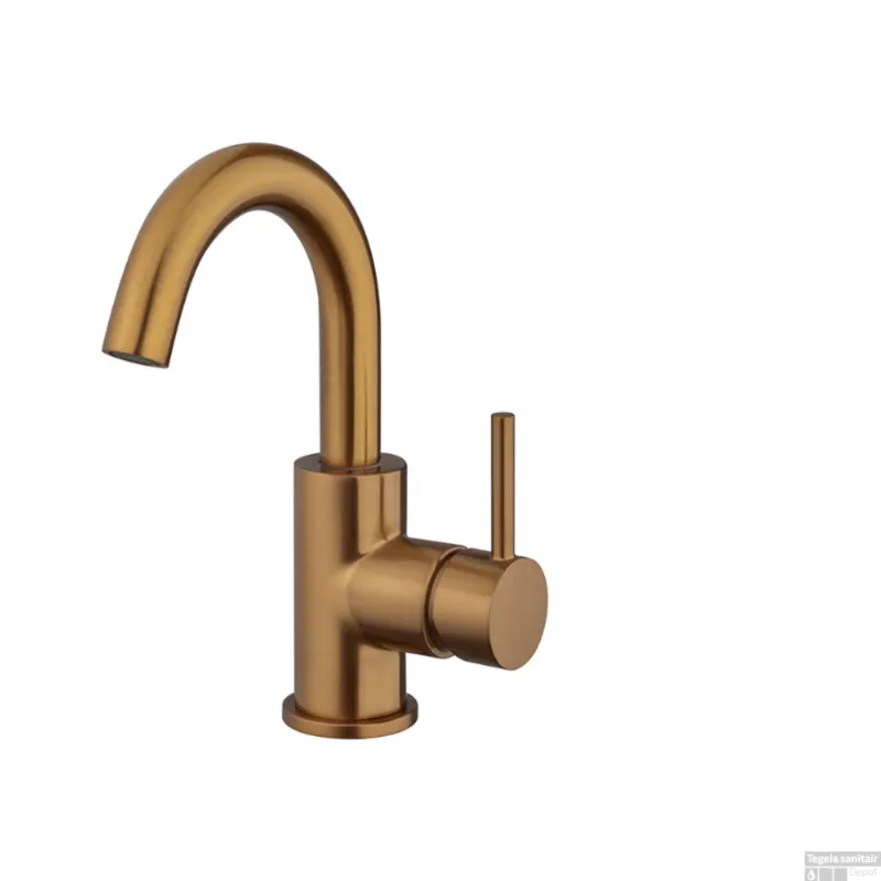 Bestseller Opbouw Wastafelkraan Wiesbaden Caral Met Draaibare Uitloop Geborsteld Brons Koper