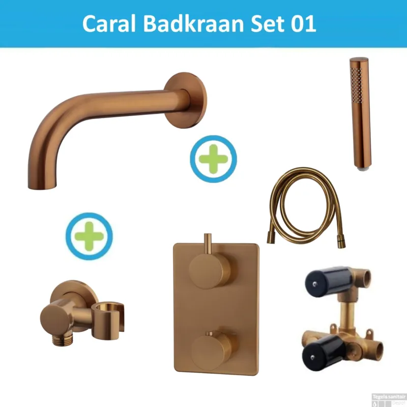 Koop Online Wiesbaden Badkraan Inbouw Set Caral 01 Brons Koper