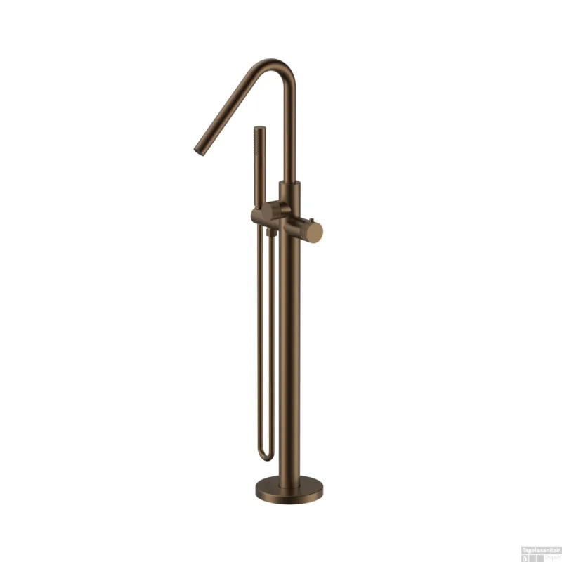 Betaalbaar Badmengkraan BWS Sensa met Wateraansluiting Thermostatisch Opbouw Geborsteld Brons PVD