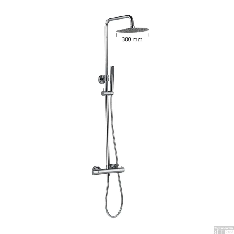 Dagaanbieding Regendoucheset Opbouw Best Design Paris-300 Thermostaatkraan Ø 30 cm Chroom