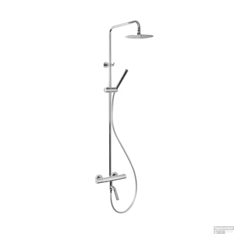 Bestseller BWS Round Thermostatische Bad/Douche Combinatie Opbouwset Chroom