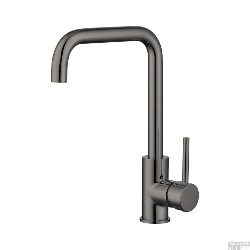 Keukenmengkraan Best Design Moya Uitloop Gebogen 31.7 cm 1-hendel Gunmetal Actieprijs