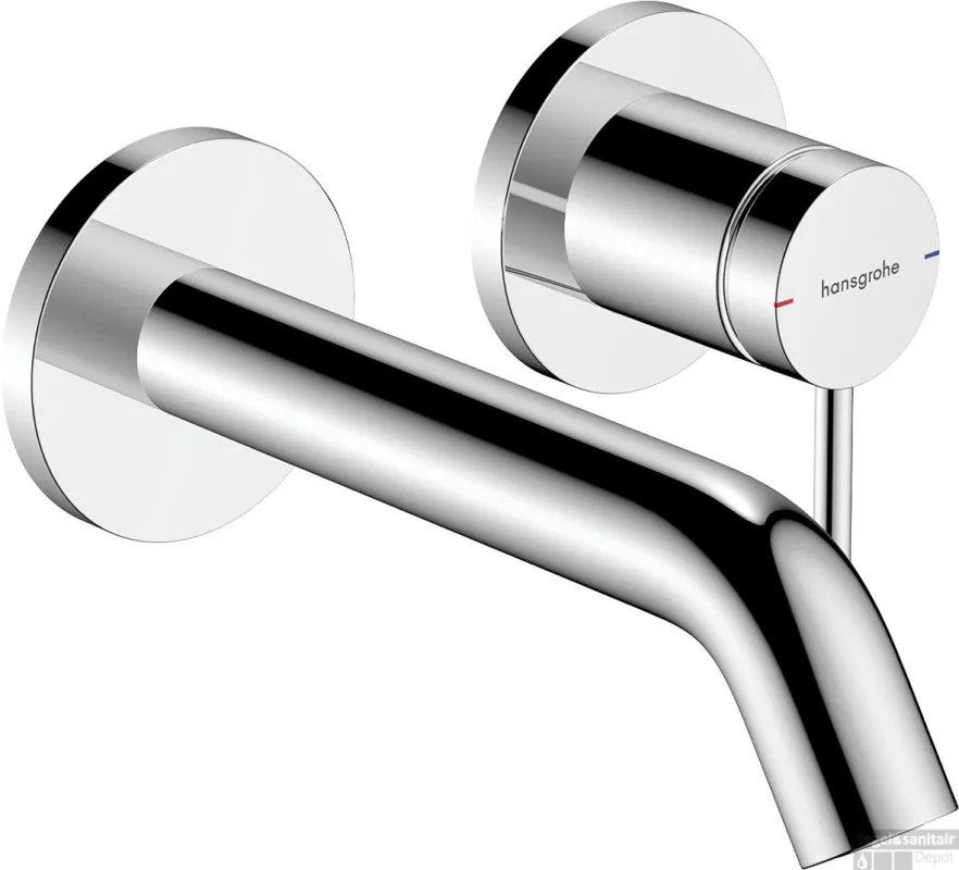 Seizoensaanbieding Hansgrohe Tecturis S ééngreeps wastafelkraan inbouw voor wandmontage, met uitloop 16,5 cm, chroom