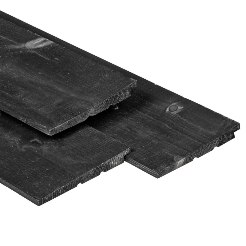 Vuren Zweeds Rabat 11/22x195mm Zwart Gespoten - 240cm Betaalbaar
