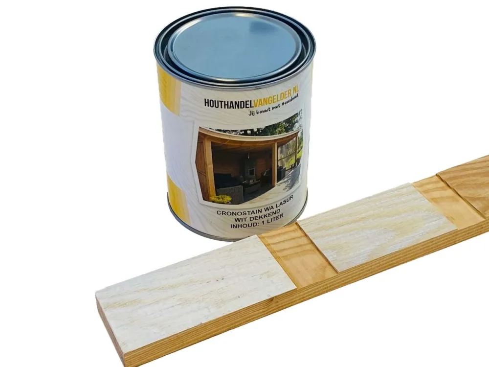Premium Witte beits voor het behandelen van douglas, eiken en tuinhout. - Houtbeits wit 1L