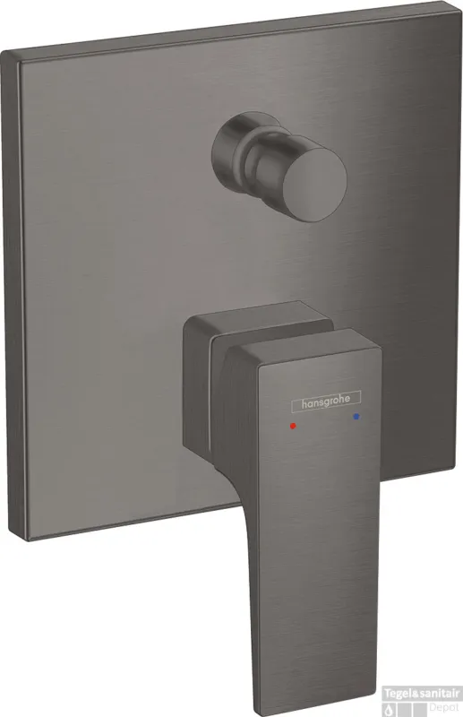 Hansgrohe Metropol ééngreeps badmengkraan afbouwdeel met rechte greep, Brushed Black Chrome Must-Have