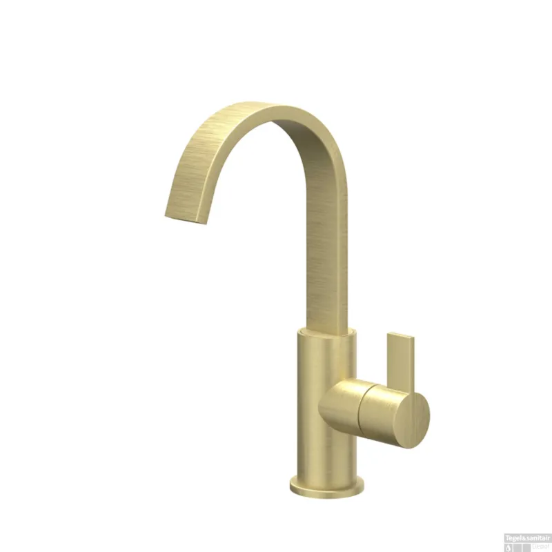 Actieprijs Wastafelkraan IVY Pact Coldstart Draaibare Cascade Geborsteld Mat Goud PVD
